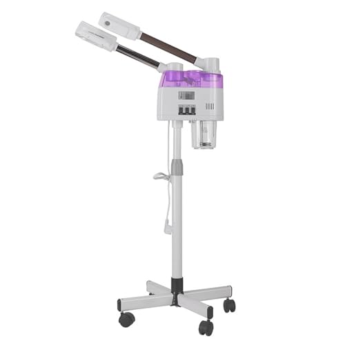 CLEADONG Vaporizador facial 2 en 1, vaporizador facial, vaporizador de ozono, dispositivo de vapor, sauna facial, limpiador de poros, adecuado para salón y hogar, altura ajustable