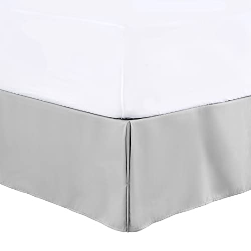 Lux Decor Collection Bed Skirt - Easy Fit Queen Bed Skirt 16 Inch Tailored Drop - Brushed Microfiber Quadruple Pleated Bed Skirt - Wrinkle, Fade, Stain Resistant (Queen, Grey) #TOP7