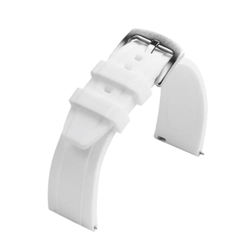 Cijinon Correa de reloj de liberación rápida, universal, de caucho, 20mm/22mm, Blanco, 22mm