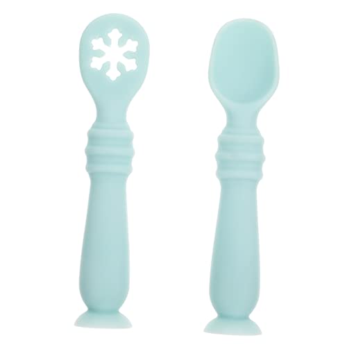 Toyvian 2pcs Eating Training Serving Utensils Utensils Scoops Silicone for Training Tableware for Silicone