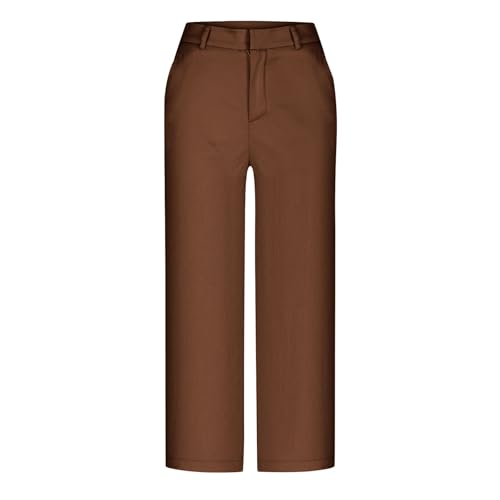 Capri Pants for Women High Waisted Dress Pants Business Casual Work Capris Loose Wide Leg Lounge Trousers with Pocket3