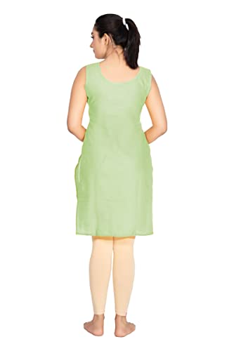 Image of Women's Cotton Long Camisole for Kurti /Suit Slip /Long Inner /Samij for Women Sameej /Knee Length Inner Wear /Sameez /Kurti Slip /Round Neck /Invisible