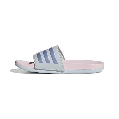 adidas Adilette Comfort Slides Damen Rutsche, Halo Blue Blue Spark Met Clear Pink, 42 EU