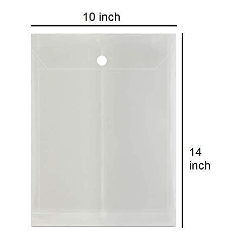 Image of Premium 10 Pack A4 Legal Top Opening Document File Bag, Transparent Envelope Holder Storage Case, Snap Button Organizer, My Clear Plastic Container