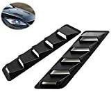 EIGIIS Car Hood Vent Scoop Kit Universal Cold Air Flow Intake Fitment Louvers Cooling Intakes Auto Hoods Vents Bonnet Cover (Black Plain)