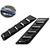 EIGIIS Car Hood Vent Scoop Kit Universal Cold Air Flow Intake Fitment Louvers Cooling Intakes Auto Hoods Vents Bonnet Cover (Black Plain)