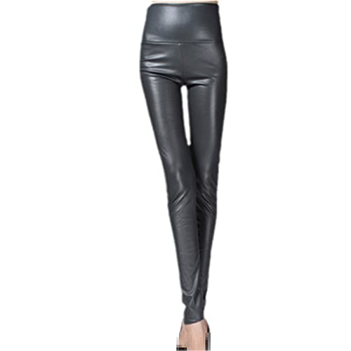 Pantalon cuir polaire femme Sweejim gris foncé taille haute L