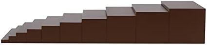 Montessori Toys for 3+ Year Old Wooden Brown Stairs Stacked Arrangement Ladder Blocks Development Sensory Toys Montessori Preschool Learning Math Baby Games Educational Toys(10 Piece Set)