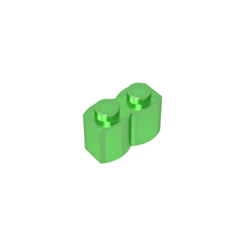 Gobricks 30136 Basic Bricks Brick Special 1x2 Palisade [aka Log] 50 Pieces GDS-749 Compatible with Lego Building Blocks Color:Trans Green — image 1