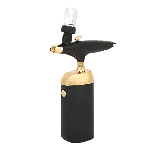 Cordless Makeup Spray Gun, Nano Mist Sprayer Device Kit, Rechargeable Portable Airbrush for Facial Beauty, Art Painting, Tattoo, Cake Decorating, Nail Art, Modeling (Black)