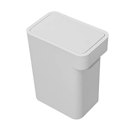 Caneca de basura rectangular para baño con tapa tipo presionar miniatura 1
