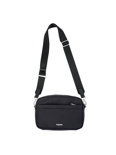 Sacoche nylon léger trigram noir anthracite déperlant : besace multi-poches