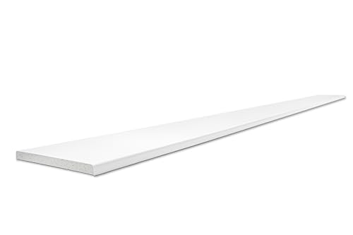 ZOCALO - Pack 25 metros Rodapié de Hormigón Polímero marca Sintextone, Blanco Ral 9003, (Largo 98 cm, Ancho 7,4 cm, Grueso 0,6 cm), Zocalo.