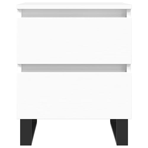 Table de chevet en bois d'ingénierie blanc structure robuste et stable