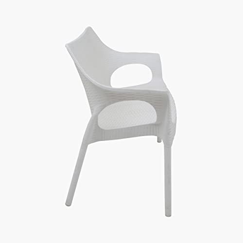 Image of Home Centre Abigail White Textured Polypropylene Outdoor Loveseat