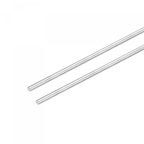 sourcing map 304 Inoxidable Acero Varillas Redondas, 4mm x 350mm Eje Sólido Varillas para Bricolaje Artesanía Modelo Coche Helicóptero Avión, Paquete de 2