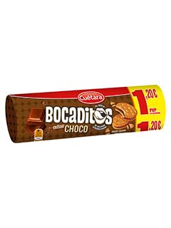 Gaufrettes fourrées au chocolat mini format croustillant en pack familial de 15 sachets