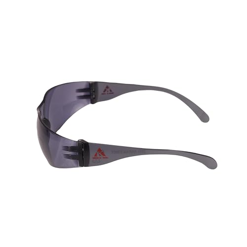 Image of Karam ES001 Safety Goggles for Man with Smoked Lens | Safety Glasses for Multipurpose Use for Pollution, Dust, Riding & Construction Work | Scratch & Impact Resistant (Pack of 5)