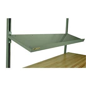 4-6BAS Angled Cantilevered Shelf for 72" Workbench, 16 Gauge Steel, Gray, 64" Length, 12" Height