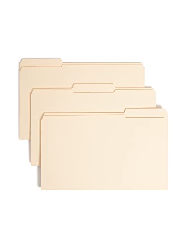 Smead Fastener File Folder, 1 Fastener, Reinforced 1/3-Cut Tab, Legal Size, Manila, 50 per Box (19534)
