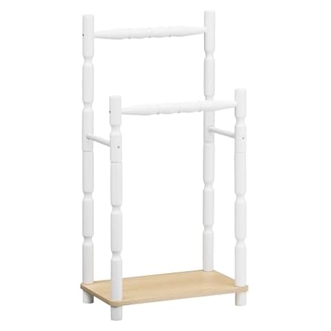 HOOBRO 2-Tier Freestanding Towel Rack Stand with Wood Legs and Towel Bars — $29.99 (17% off)
