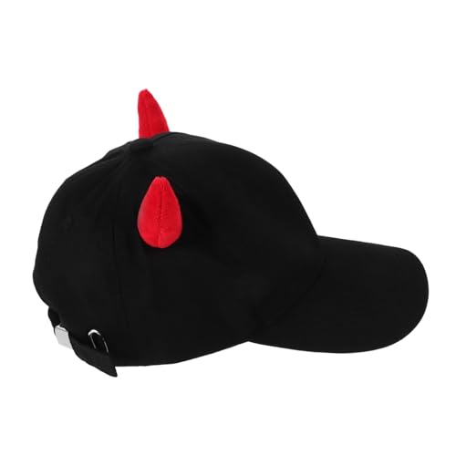 Genérico Gorra Béisbol con Cuernos Rojos para Hombre y Mujer Diseño Resistente Algodón Poliéster Protección contra Frío Otoño Moda Halloween
