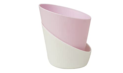 Image of Harshdeep Self Watering Planters for Indoor Plants - Atlantis - Indoor Outdoor Home Livingroom Office Tabletop Decoration Plastic Flower Pots 4 Inch Set of 5 (Pastel Pink)