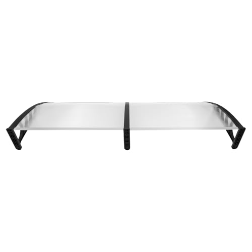 Marquesina de policarbonato para puerta de casa, 90 x 200 cm, transparente y negro