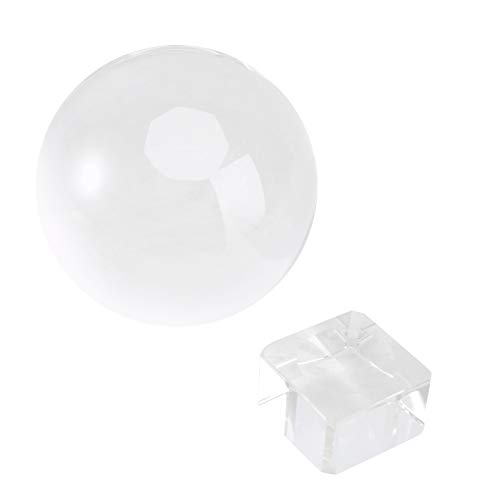 NUOBESTY Esfera de Cristal Transparente Esfera Esculpida Interna Esfera de Quartzo Natural Com Base