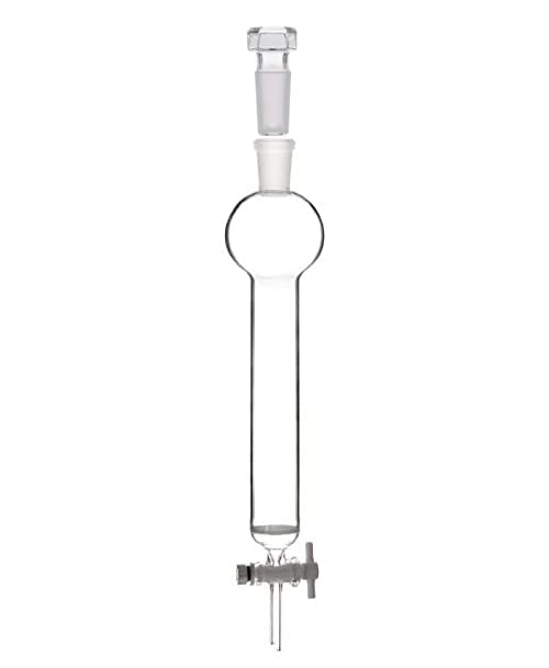 ABG BOROSILICATE GLASS CHROMATOGRAPHY COLUMN WITH RESERVOIR, SINTERED DISC AND PTFE STOPCOCK. BORE(10MM). LENGTH(150MM.). ONE UNIT