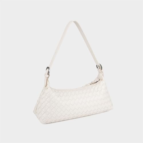 Woven Shoulder Bags for Women, Small Crossbody Handbags Vegan Leather Hobo Purse Trendy Crescent Tote Bag Cute Clutch4