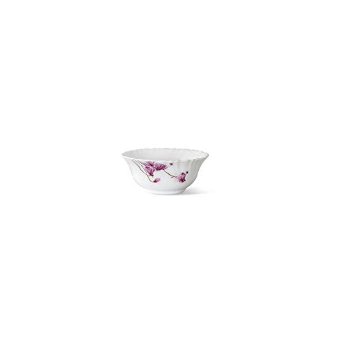 Image of Larah by Borosil Opalware Dinner Set Microwave & Dishwasher Safe | Bone-Ash Free | Crockery Set for Dining & Gifting | Plates & Bowls (Lily Blossom, 14pc)