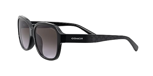 Coach HC8298U Universal Fit Sunglasses, Black/Dark Grey Gradient, 57 mm3