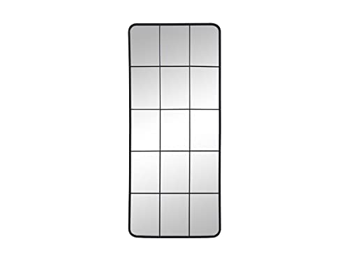 Vente-unique-Espejo Industrial de Metal - Ancho 60 x Alt. 140 cm - Negro - SCIARA