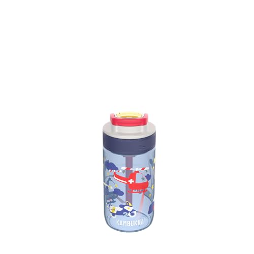 Kambukka Botella infantil con pajita – Modelo LAGOON POLICE PATROL– 400 ml – Resistente al agua – Resistente a las manchas y a los olores – Duradero y resistente a los golpes – Apto para lavavajillas