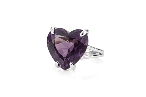Bague cœur améthyste facettée or rempli haute finition - 6
