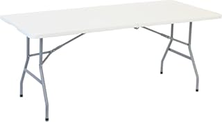 6ft 1.8m Folding Heavy Duty Catering Trestle Party Garden Table With Carry Handle Portable Space-Saving Outdoor & Indoor Use Flexible Space