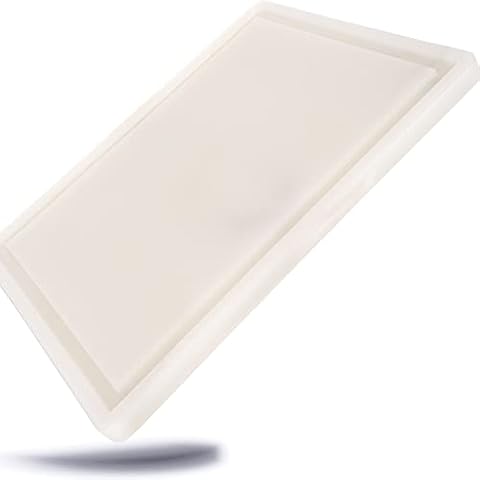 Gastronette Schneidbrett Hackbrett Küchenbrett extra dick rutschhemmende Füße Schneidebrett Küchen Steak Brett mit Saftrinne Tranchierbrett HACCP Konformität weiß 50x30x2 cm Kunststoff BPA free Cover