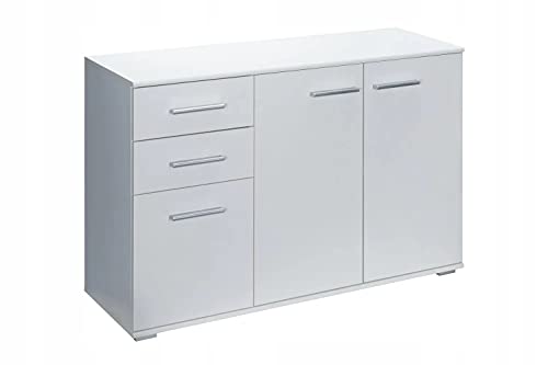 NOXEN Meuble de rangement blanc mat, modèle 101 Vision 3D2S 3 portes 2 tiroirs, chambre à coucher, salon, chambre d'enfant Cover