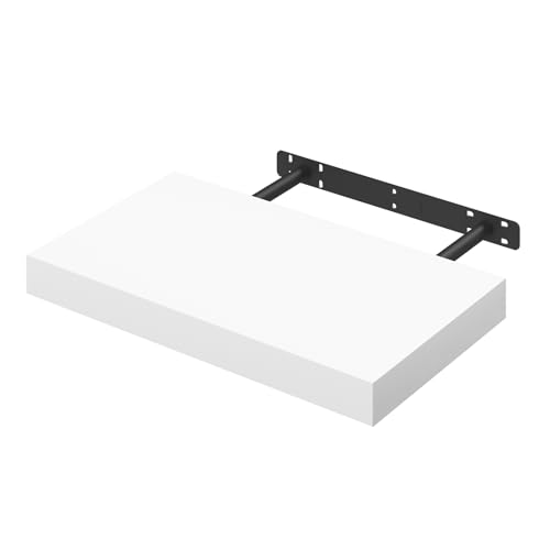 WOLTU Wandboard Wandregal CD DVD Regal Bücherregal Schweberegal Holz Board 40x22.9x3.8cm weiß für Büro, Wohnzimmer, Schlafzimmer, Küche RG9372ws