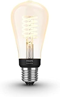 Philips Hue White Filament Regular ST64 LED Smart Light Bulb [E27 Edison Screw] , with Bluetooth, Works with Alexa, Google Assistant and Apple Homekit, Pack of 1