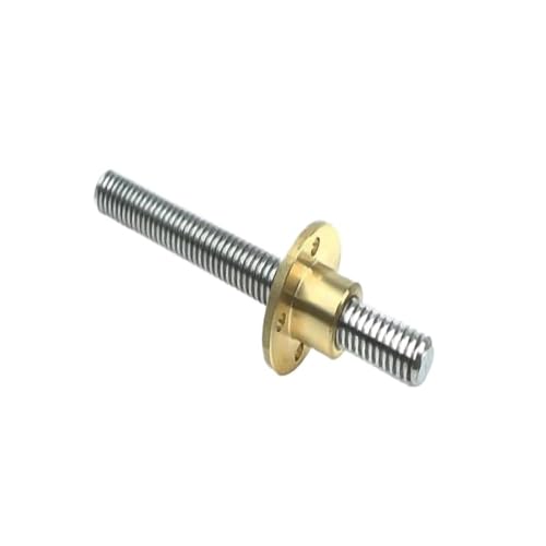 Metal Ball Screw nut 2pcs Stainless Steel Trapezoidal Threaded Screw T14*3 Large Screw Copper Nut(900mm)