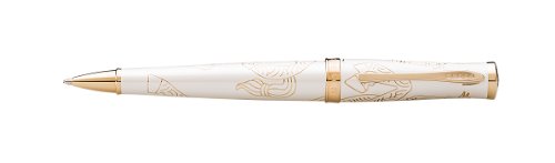Cross Sauvage stylo-bille rétractable en laque blanche de haute joaillerie