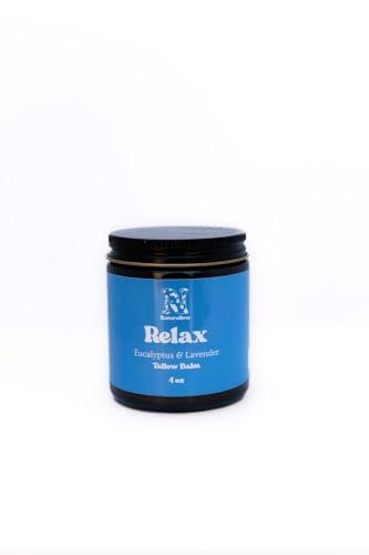 Handmade Multi-Purpose 100% Grass Fed & Finished Tallow Balm For Skin - Organic Lavender & Eucalyptus Scented Tallow Balm For Dry Skin, Eczema, Rosacea