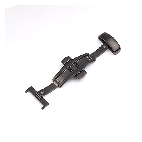 VBPCEFZTLK Roestvrijstalen horlogebandjes Gesp Compatibel met OMG Horloge Strap Butterfly Clasp Gebruik op Lederen Rubber Horlogeband 14mm 16mm 18mm 20mm Zwart Kijk Gesp(Black Butterfly,16mm)