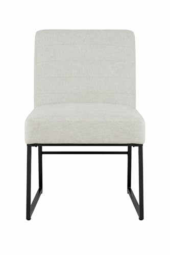 Image of HomePop Channeled Metal Dining Chair - Sustainable Gray Woven (Single Pack)