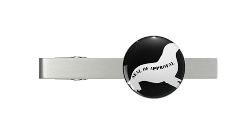 Seal of Approval - funny pun Silver Tie Clip Tie Bar Veteran Gift