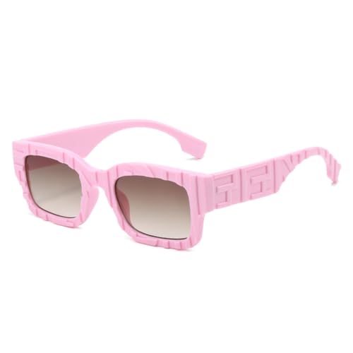 Lunettes de soleil pour femmes et hommes carrées tendance rétro avec verres dégradés colorés