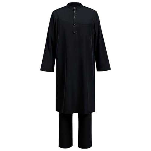 Ensemble chemise et pantalon dashiki pour homme vetement islamique traditionnel arabe