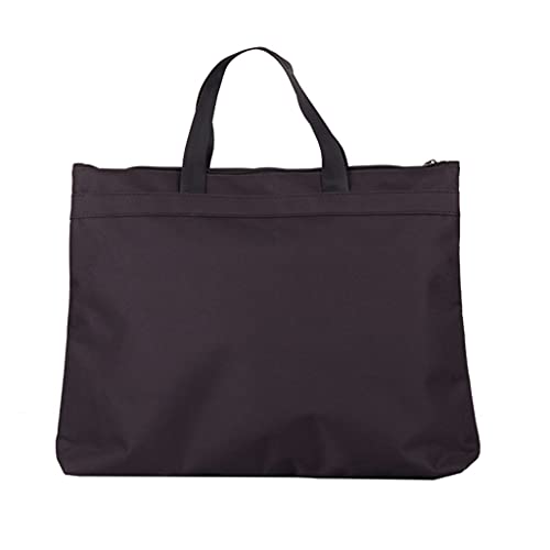 A4 Folder Zipper Bag Double-Layer (Blue/Black) Handbag Business Office Information Tote Large-Capacity Briefcase (Color : Black)
